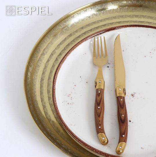 Espiel Antique Cut Set of Forks Table Gold - Brown 20.5cm 12pcs