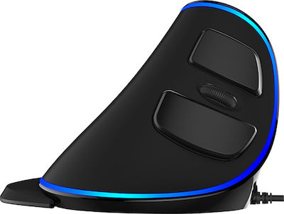 Delux Wired Ergonomic Vertical Mouse Black