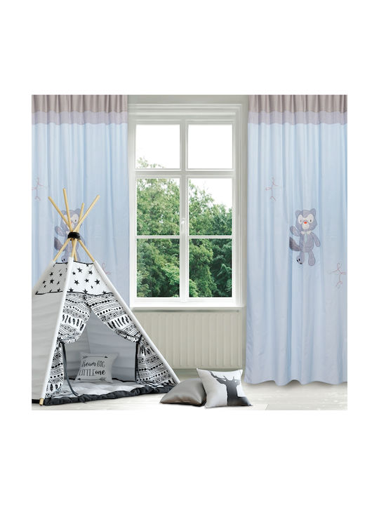Das Home Kids Tab Top Curtain 6462 Light Blue 420142606462 140x260cm