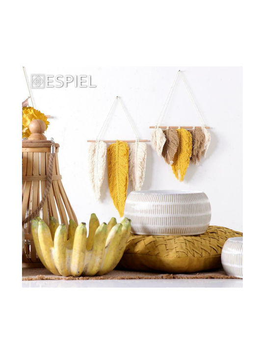 Espiel Hanging Handmade Decorative Yellow Fabric 30x37cm