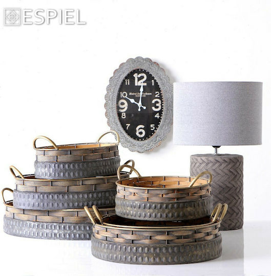 Espiel Antikes Wanduhr Metallisch Gray 36x47cm