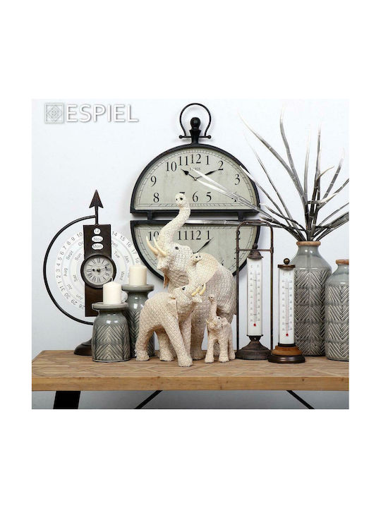 Espiel Antikes Wanduhr Metallisch Schwarz Ø50cm