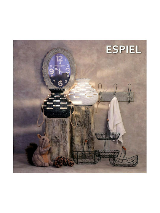Espiel Αντικέ Ρολόι Τοίχου Μεταλλικό Γκρι 36x47cm