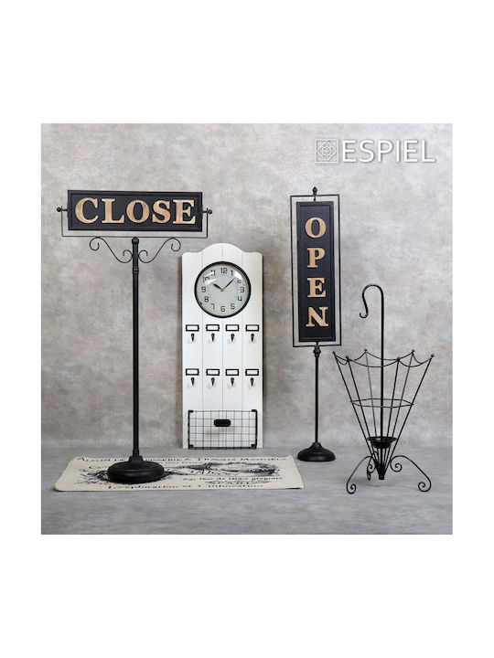 Espiel Ρολόι Τοίχου Ξύλινο Λευκό 35.5x91.5cm