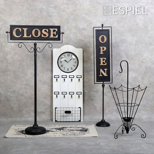 Espiel Ceas de Perete Lemn Alb 35.5x91.5cm