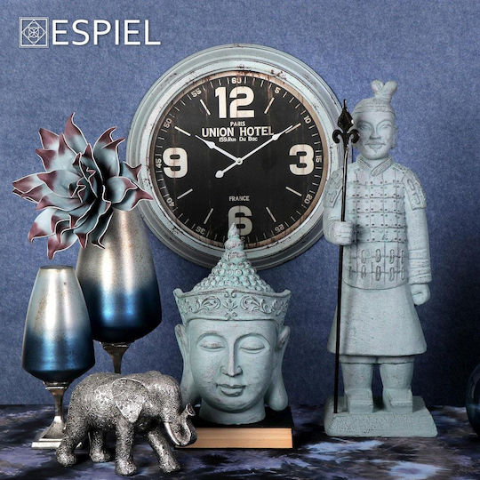 Espiel Античен стенен часовник Металик Черен Ø58см