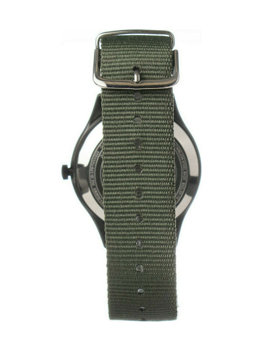 Timex Watch Chronograph Battery with Green Fabric Strap