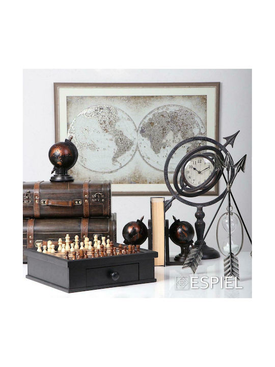 Espiel Βέλος Tabletop Clock Metallic in Black Color 35x16x48 cm GAD131