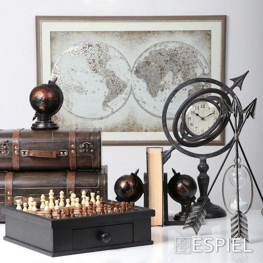 Espiel Βέλος Επιτραπέζιο Ρολόι Μεταλλικό σε Μαύρο Χρώμα 35x16x48 εκ GAD131