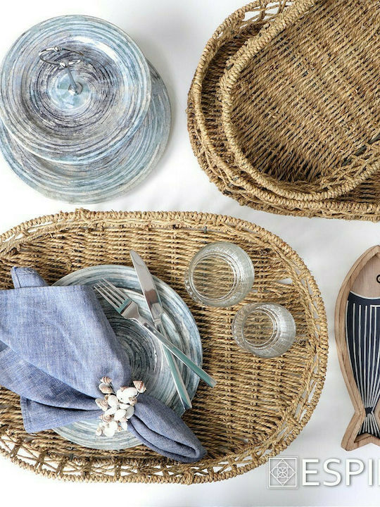 Espiel Decorative Basket Wicker Beige 32x23x23cm