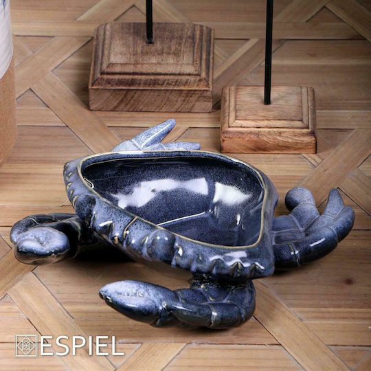 Espiel Krabbe Dekorative Platte Keramik Blau 1Stück 25x21x8cm