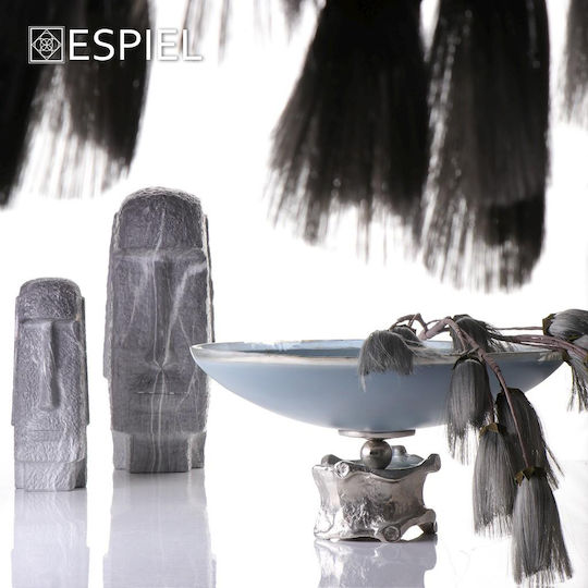 Espiel Διακοσμητική Πιατέλα Στρογγυλή Αλουμινίου Μπλε 41x41x20εκ.