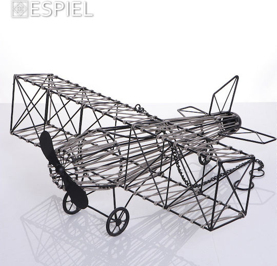 Espiel Декоративен самолет Металик Черен 77.8x70x24.8см 1бр Espiel Декоративен самолет Металик Черен 77.8x70x24.8см 1бр