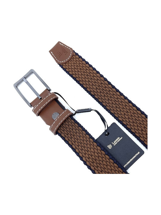 Legend Accessories -21 Men's Knitted Elastic Belt Tabac Brown