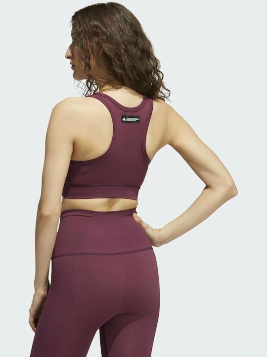 adidas Studio Women's Sports Bra without Padding Burgundy