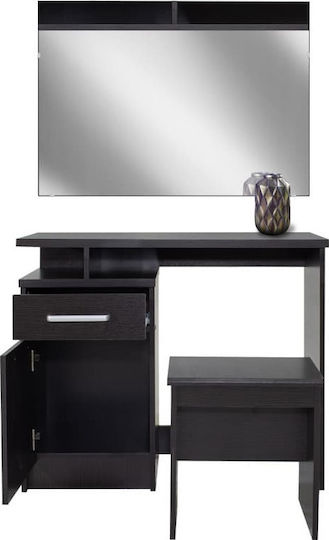 Olympus Wooden Makeup Dressing Table Wenge with Mirror 90.5x39.5x75cm