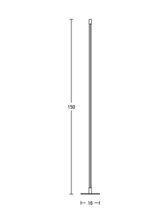 Zambelis Lights Φωτιστικό Δαπέδου Υ150xΜ1.6εκ. με Ντουί για Λαμπτήρα E27 Μαύρο