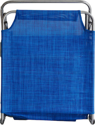 Ankor Foldable Metallic Beach Sunbed Blue 188x58x28cm