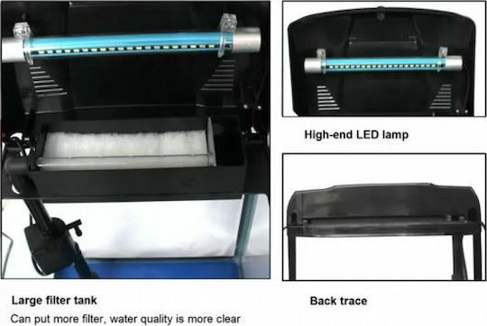 Sobo Fish Aquarium Capacity 20lt with Lighting, Filter and 31.5x22x37.5cm Black