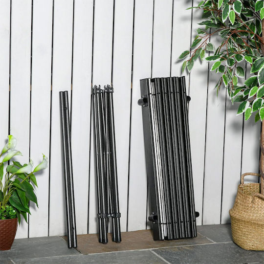 Outsunny Τραπέζι Μεταλλικό για Camping Πτυσσόμενο 70x70x69cm Μαύρο