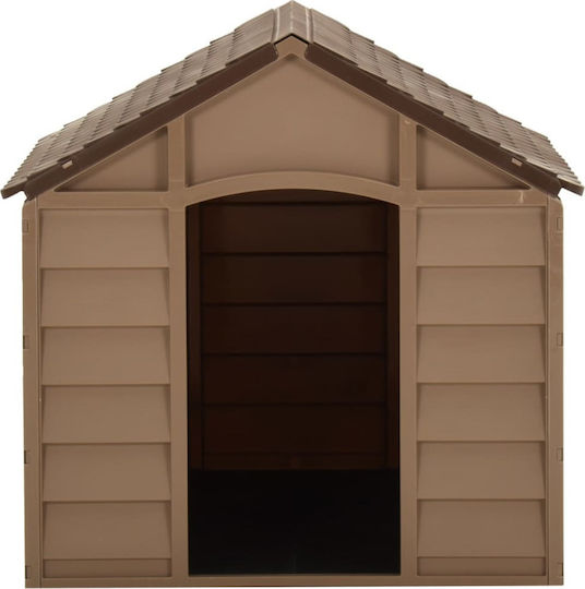 vidaXL Dog House Plastic Outdoor Brown 71x71.5x68cm