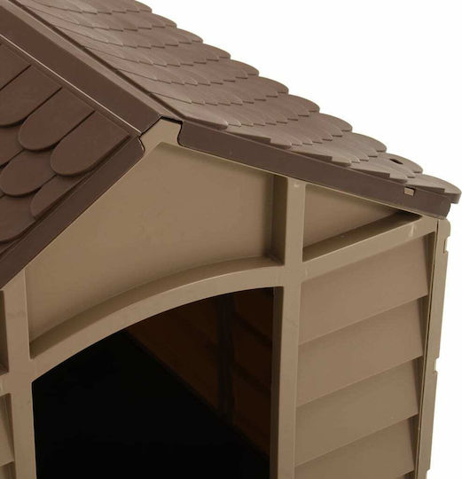 vidaXL Dog House Plastic Outdoor Brown 71x71.5x68cm