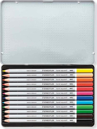 Staedtler Karat Metal Aquarell Farbstift-Set Aquarell in einer Box 12Stück Packung von 1 Verpackungen