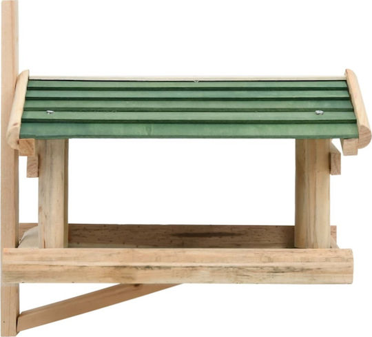vidaXL Alimentator Păsări Alimentator Păsări din Lemn Masiv 35x29.5x21 cm
