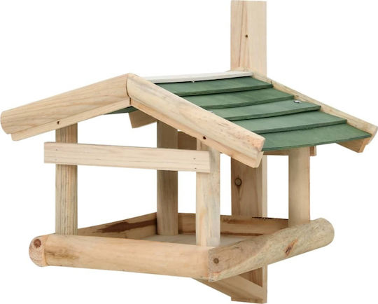 vidaXL Alimentator Păsări Alimentator Păsări din Lemn Masiv 35x29.5x21 cm