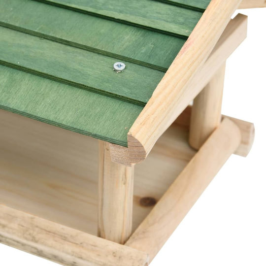 vidaXL Alimentator Păsări Alimentator Păsări din Lemn Masiv 35x29.5x21 cm
