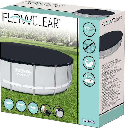 Bestway Sun Protective Round Pool Cover Flowclear Diameter 488cm 1pcs