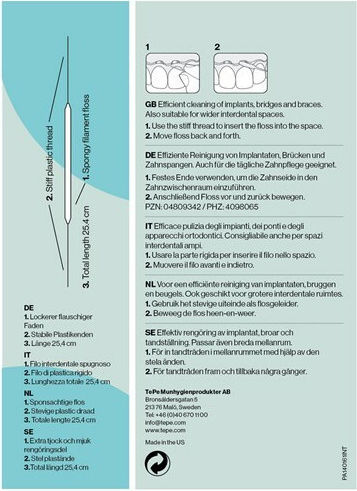 TePe Bridge & Implant Floss Οδοντικό Νήμα 30τμχ