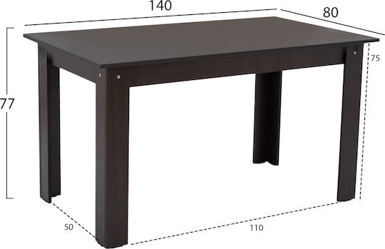 Kelvin Masă Bucătărie Wenge 140x80x77buc