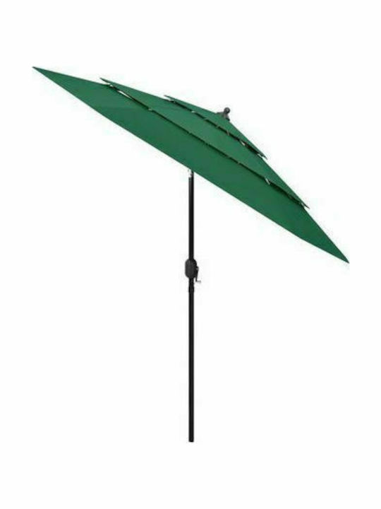 Round Aluminum Garden Parasol Green F2.5xY2.29m