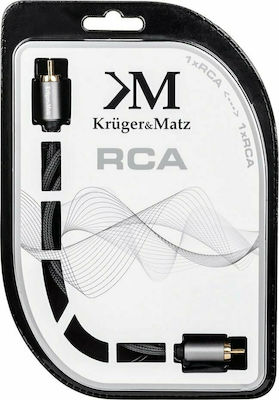 Kruger & Matz Кабел RCA мъжки - RCA мъжки 1м KM0301