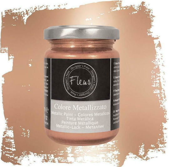 Fleur Colore Metallizzato Υγρό Χρώμα Χειροτεχνίας Ροζ Cosmo Rose Gold 130ml