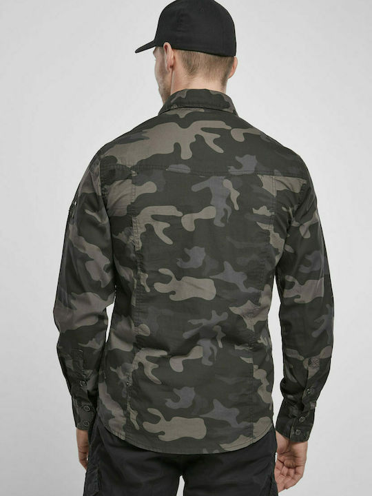 Brandit BD4005 Men's Shirt Long Sleeve Cotton Camo Dark Camouflage 4005.4