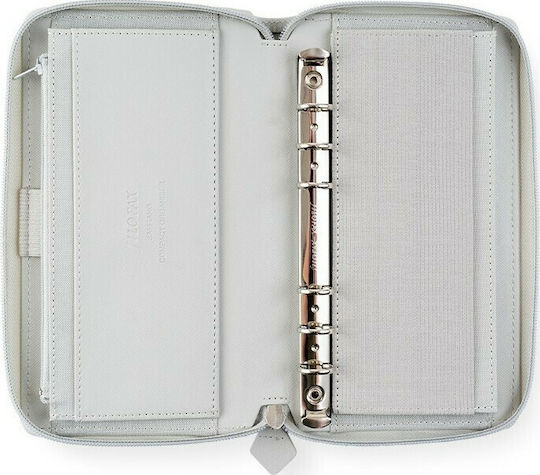 Filofax Organizer Saffiano Personal Compact Zip Γκρι Δερμάτινο