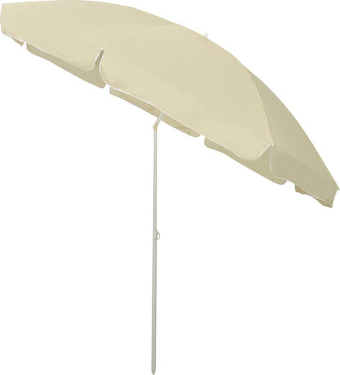 vidaXL Folding Beach Umbrella Diameter 3m with UV Protection Yellow