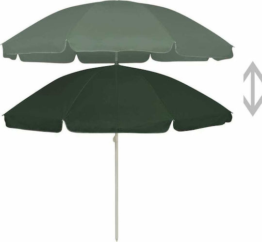 vidaXL Strandsonnenschirm Durchmesser 2.4m mit UV Schutz Green