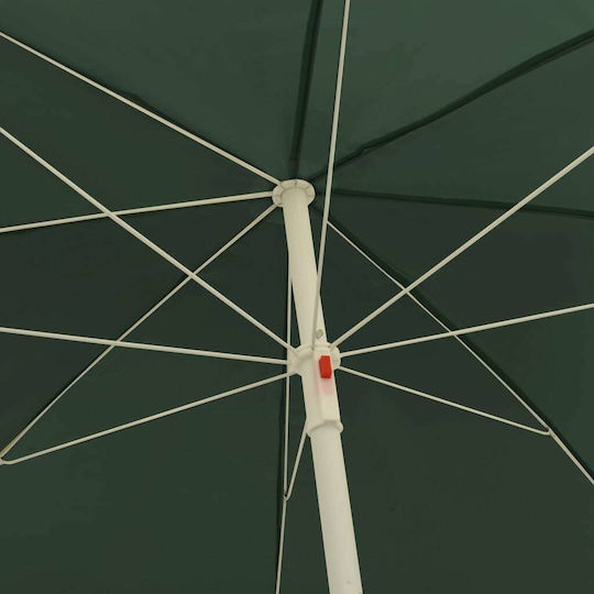 vidaXL Strandsonnenschirm Durchmesser 2.4m mit UV Schutz Green