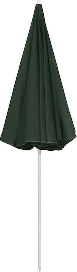 vidaXL Strandsonnenschirm Durchmesser 2.4m mit UV Schutz Green