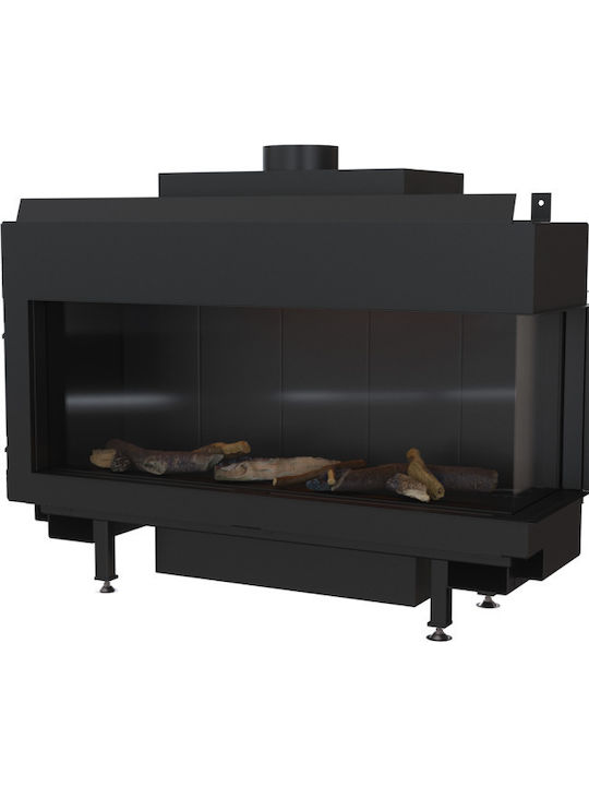 Kratki Leo P 100 G31 37 MBAR Ενεργειακό Τζάκι Αερίου 9.2kW Δεξιά Γωνία με Σταθερή Πόρτα