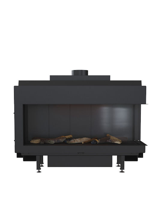 Kratki Leo P 100 G31 37 MBAR Ενεργειακό Τζάκι Αερίου 9.2kW Δεξιά Γωνία με Σταθερή Πόρτα