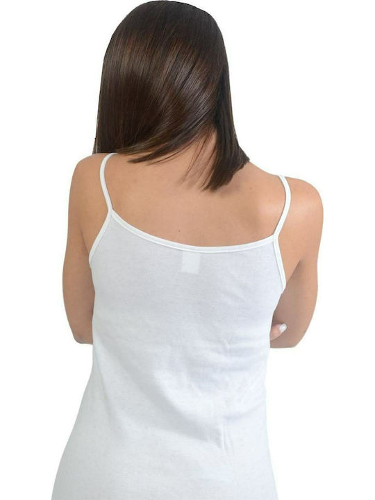 Lido Underwear LI330W Women's Cotton T-Shirt with Spaghetti Strap White