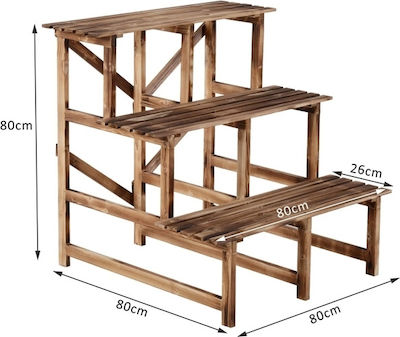 Outsunny 845-114 Ανθοστήλη Ξύλινη 80x80x80cm