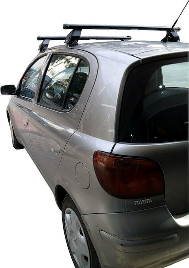Menabo Метални Таванни Стелки За Автомобил За Toyota Yaris 1999-2005 С Крака За Покривен Багажник И Заключване Черни МП.TYARIS.13