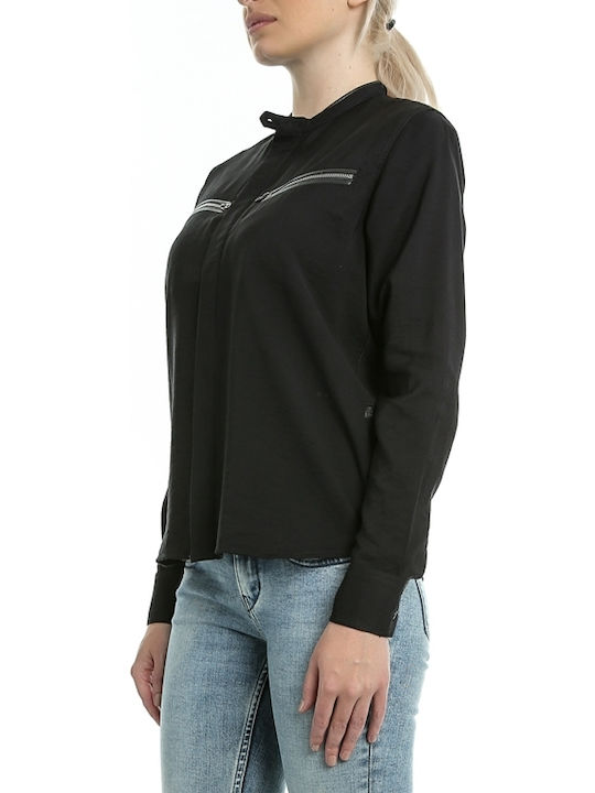 G-Star Raw Road Boyfriend Women's Monochrome Long Sleeve Shirt Black