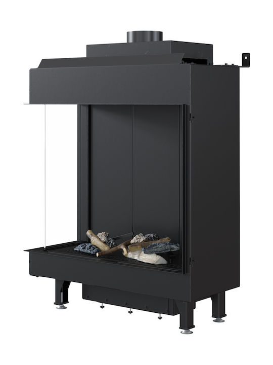 Kratki Leo L 76 62 G31 37 MBAR Wood Fireplace Insert with Left Corner Window 5.1kW