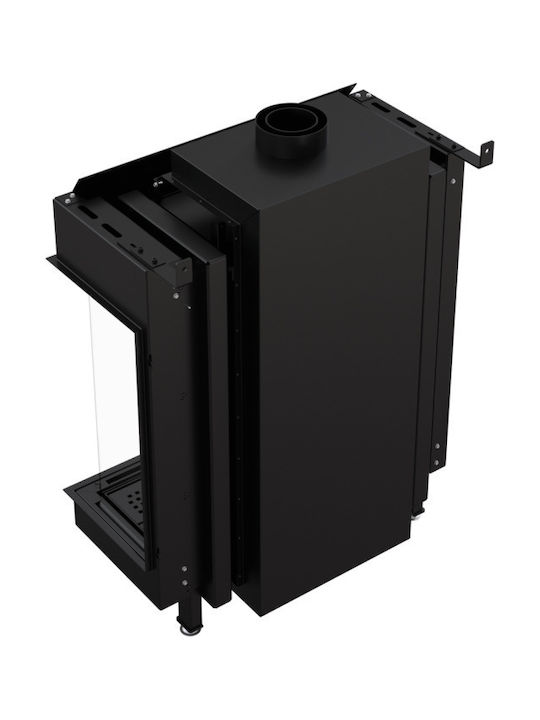 Kratki Leo P 76 62 G31 37 MBAR Șemineu cu inserție Lemn 5.1kW Colțul din dreapta cu ușă fixă